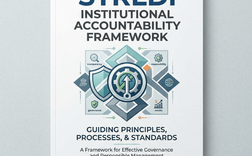 Cover of STRLDi Institutional Accountability Framework with guiding principles and version info